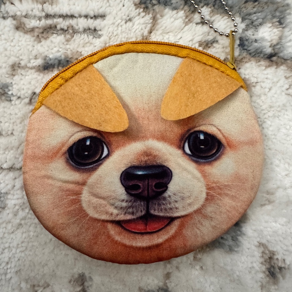 NWOT Pomeranian Face Coin Purse Keychain